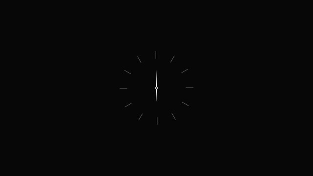 Minimalist White Clock Face on Black Background