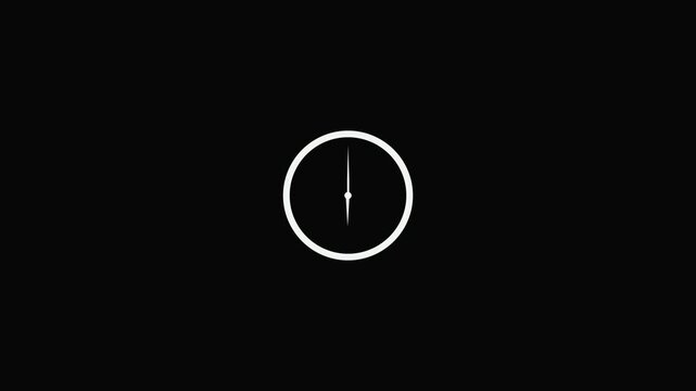 White clock with thick outline on black background