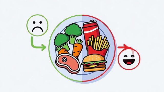 Healthy Eating vs Unhealthy Eating - A Visual Comparison.