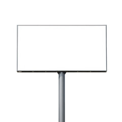 Obraz premium Empty rectangular sign mounted on a metal pole