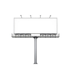Obraz premium A billboard structure mounted on a single metal pole against a plain background