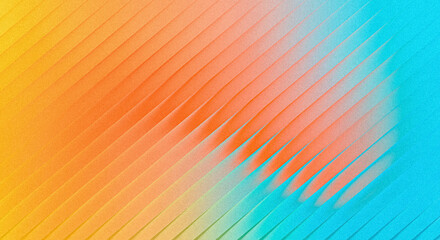 Grainy vibrant gradient background with orange and turquoise blue colors blending in diagonal abstract pattern design