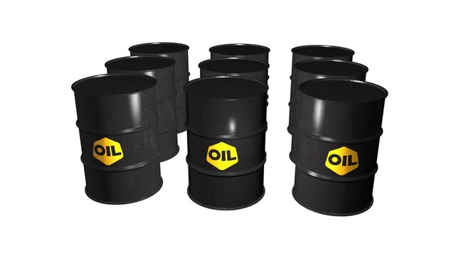Crude Oil Barrels Production Storage 3D render concept