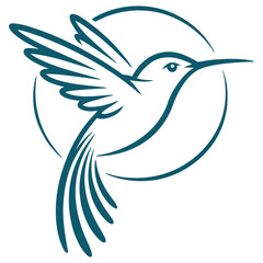 Obraz premium Graceful hummingbird with elegant long tail feathers in mid-flight illustration