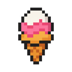 Fototapeta premium PNG Pixelated ice cream cone art.