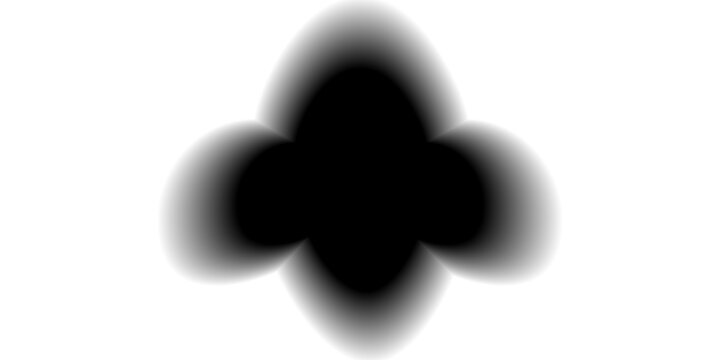 black and mysterious patterns in the style of op art on a white background