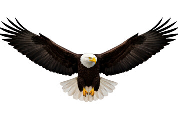 Fototapeta premium PNG Majestic bald eagle soaring skyward.