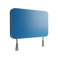 Obraz premium Modern blue standing desk monitor riser with adjustable height