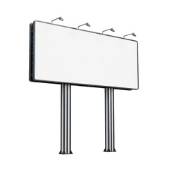 Obraz premium Large billboard mounted on two supporting poles in an urban setting