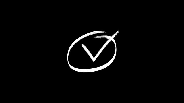  check mark animation with transparent background and alpha channel