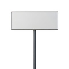 Fototapeta premium Simple rectangular sign mounted on a thin metal pole