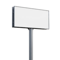 Fototapeta premium Large blank rectangular billboard attached to a tall metal pole