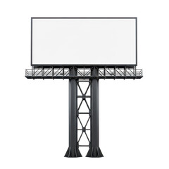 Obraz premium A billboard sign mounted on a tall metal support structure with crossbars