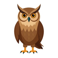 Obraz premium Cartoon Owl Illustration - A Detailed Look at a Wise Bird.
