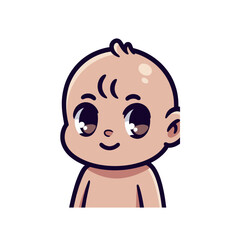 Fototapeta premium Cute cartoon baby face vector illustration