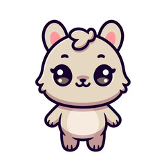 Fototapeta premium Cute cartoon llama character vector