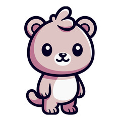 Fototapeta premium Cute pink bear cartoon vector illustration