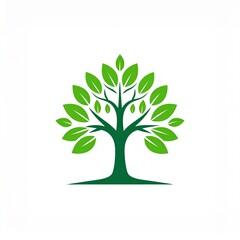 Obraz premium Green growth tree with human face symbolizing nature and sustainability concept illustration