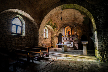 Fototapeta premium S. Angelo in Grotte, Molise. The Church - cave of St. Michael the Archangel 0226V