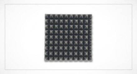 Acoustic Foam Panel with Pyramids Texture Isolated on White Background