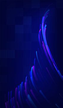 Abstract future ai background with blue big data and digital dots for tech and technology science presentation. Line cyber business network 3d backdrop. Connection graphic design.