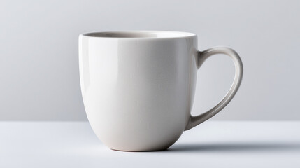 Fototapeta premium Minimalist White Ceramic Coffee Mug on White