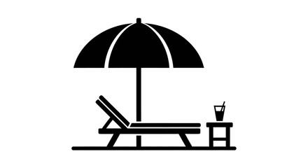 Beach Chair and Parasol Illustration. © SaljuCreative