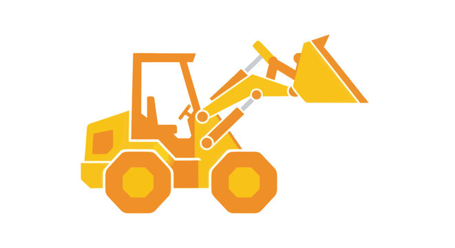 Yellow Backhoe Loader Heavy Machinery Equipment.