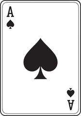 Black and white ace of spades playing card
