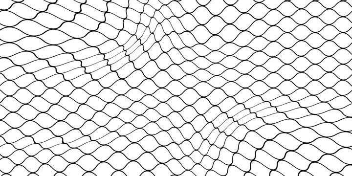 Curved net pattern. Seamless design for sportswear or equipment like soccer goals, volleyball nets, basketball hoops, hockey nets, and athletic gear.