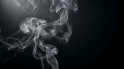 Fototapeta premium Elegant White Smoke Swirls on Dark Background