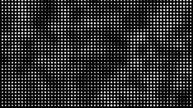 Abstract white halftone dots moving in waves