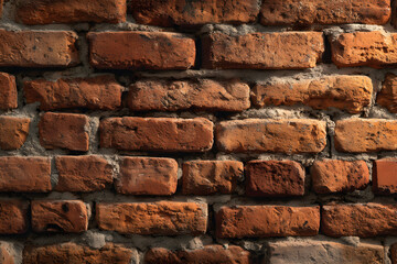 Obraz premium Rustic red brick wall with textured surface