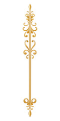 Fototapeta premium Elegant golden ornamental vertical divider, vector