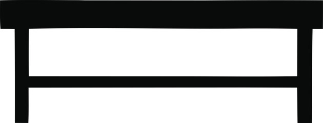 Fototapeta premium A simple black rectangle with a horizontal line in the middle and two vertical lines connecting the top and bottom horizontal lines, creating a minimalist design