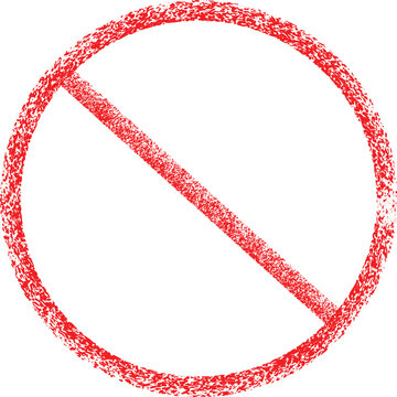 Hand-Drawn Red No Entry Sign. No Entry Symbol, Vector Design