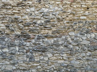 Full frame texture of an ancient fortress stone wall, Transylvania, Romania