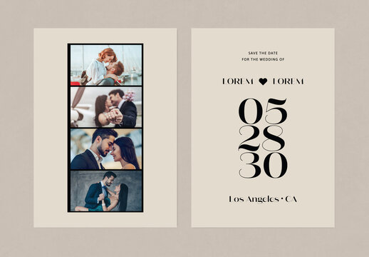 Save the Date with Film Strip Concept Template