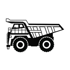 Black and white illustration of a mining dump truck © Abrar Hussain