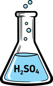 Conical flask with sulfuric acid