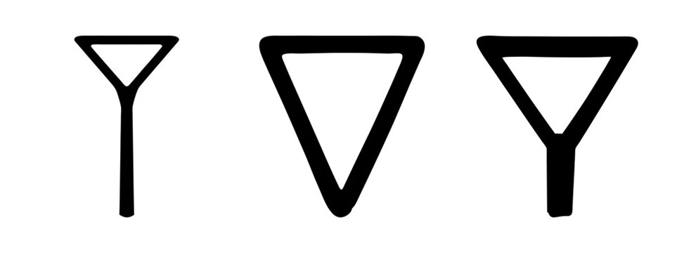 Explore different triangle shapes with line art illustration for geometric design projects and art prints