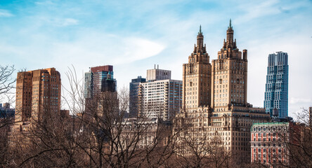 Skyline of the upper west part buildings seen from Central Park in Manhattan, New York, USA © atosan
