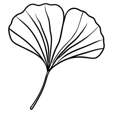 Black silhouette vector illustration of a garden flower and leaf design featuring a floral nature branch sketch for a summer art pattern