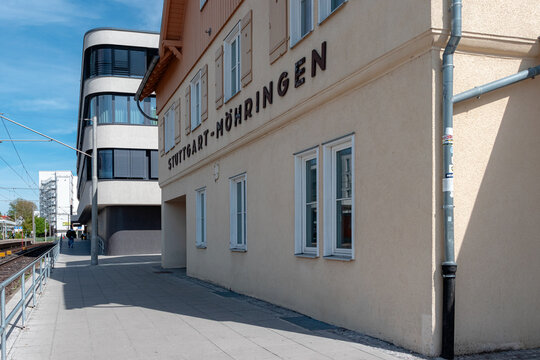 Stuttgart, Germany- Aril 27, 2025: Stuttgart- Mohringen main railway station (Stadtbahn) by SSB