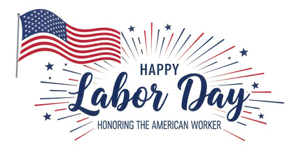Obraz premium Celebrating labor day with an american flag and stars