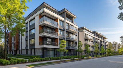 Modern European-style multifamily residential building exterior