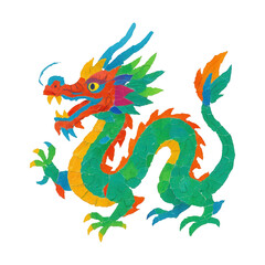 PNG Vibrant mythical dragon illustration