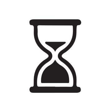 Symmetric black and white sand timer silhouette representing the relentless passage of time and critical deadlines