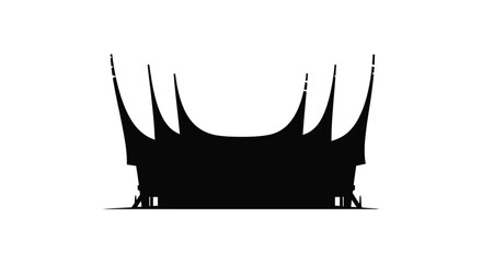 Distinctive minangkabau architecture presented as a striking black silhouette © MALA