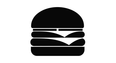 Fototapeta premium A simple black silhouette of a classic hamburger